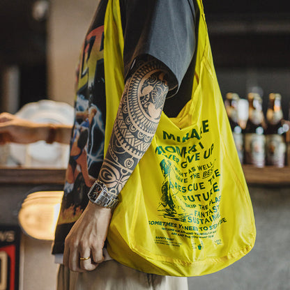 Ultra-Light Foldable Tote Bag with Wide Strap