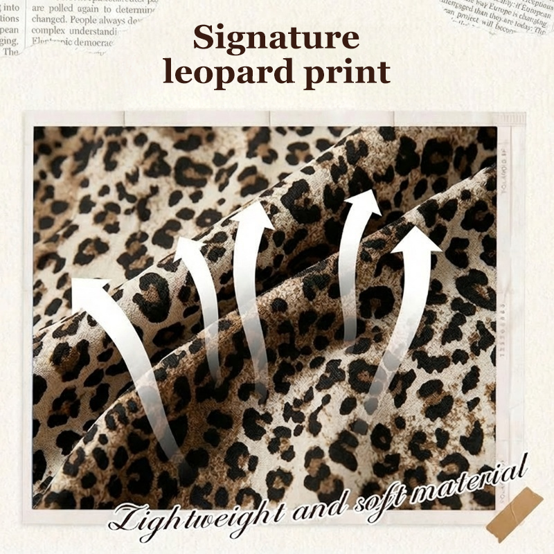👚49% OFF NOW! 🐆 Women's Leopard Print Shirt with Contrast Mesh – Long Sleeve, Flattering Fit & Versatile for Office-to-Evening ✨