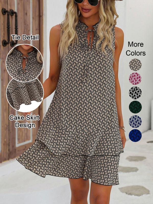 🎉Last Day Promotion 49% OFF💃Women's Geometric Print Bow Dress