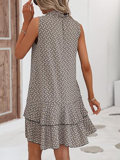 🎉Last Day Promotion 49% OFF💃Women's Geometric Print Bow Dress