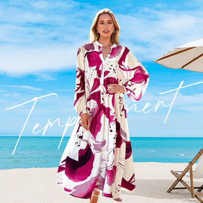 Women’s Floral V-Neck Maxi Dress