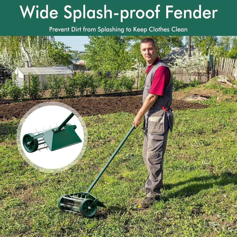Rolling Lawn Aerator with Handle