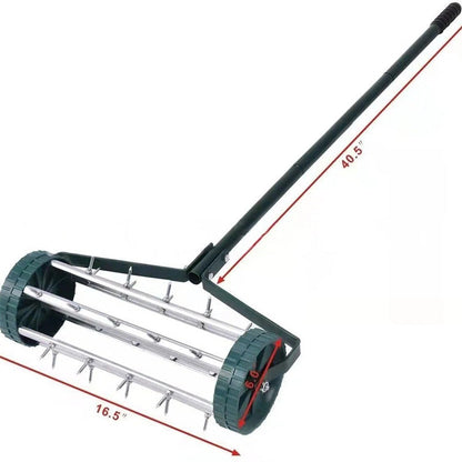 Rolling Lawn Aerator with Handle