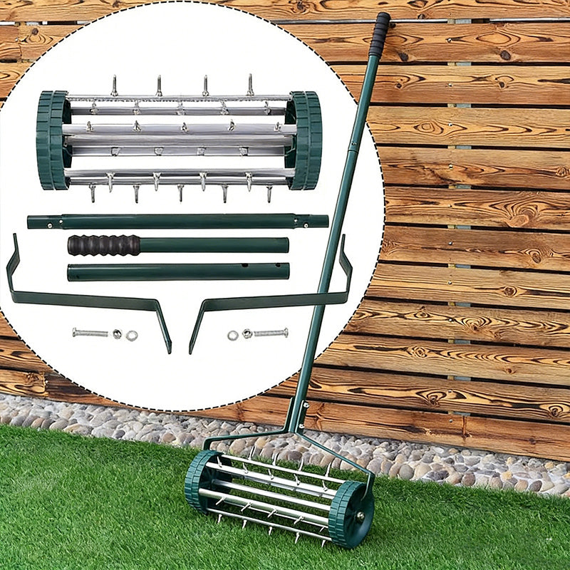 Rolling Lawn Aerator with Handle