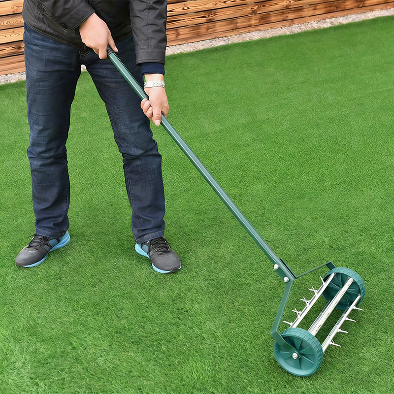 Rolling Lawn Aerator with Handle
