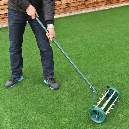 Rolling Lawn Aerator with Handle