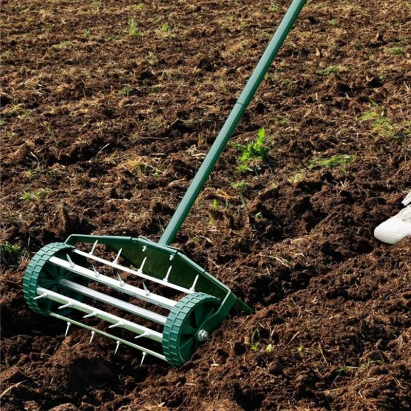 Rolling Lawn Aerator with Handle