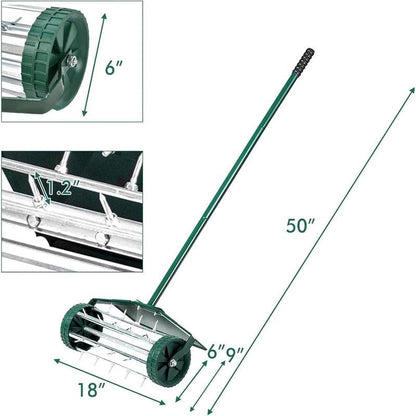 Rolling Lawn Aerator with Handle