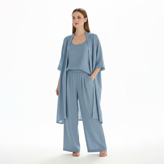 Elegant Relaxed Fit 3-Piece Loungewear for Women