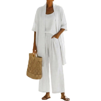 Elegant Relaxed Fit 3-Piece Loungewear for Women