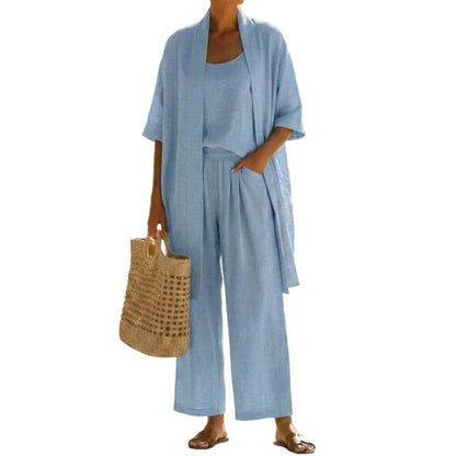 Elegant Relaxed Fit 3-Piece Loungewear for Women