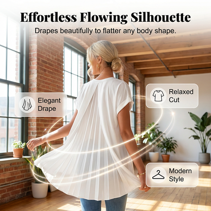 Women's Pleated Back V-Neck T-Shirt