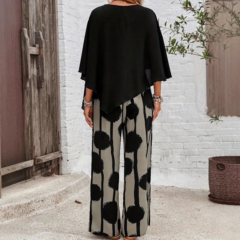 🎁Mother's Day Special Sale 50% OFF!💐5/8 Sleeves Top & Print Pants Set