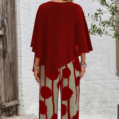 🎁Mother's Day Special Sale 50% OFF!💐5/8 Sleeves Top & Print Pants Set