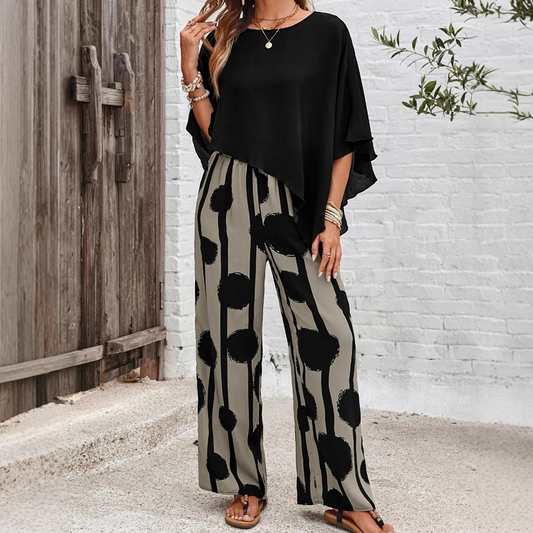 🎁Mother's Day Special Sale 50% OFF!💐5/8 Sleeves Top & Print Pants Set