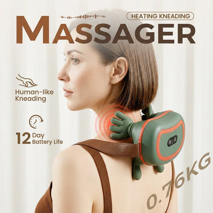 4D Wearable Neck and Shoulder Massager with Heat