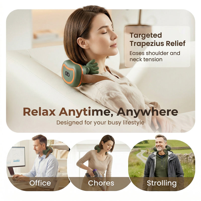 4D Wearable Neck and Shoulder Massager with Heat