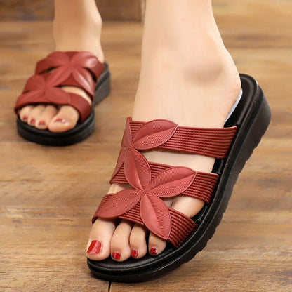 Women's Floral Strap Platform Slippers