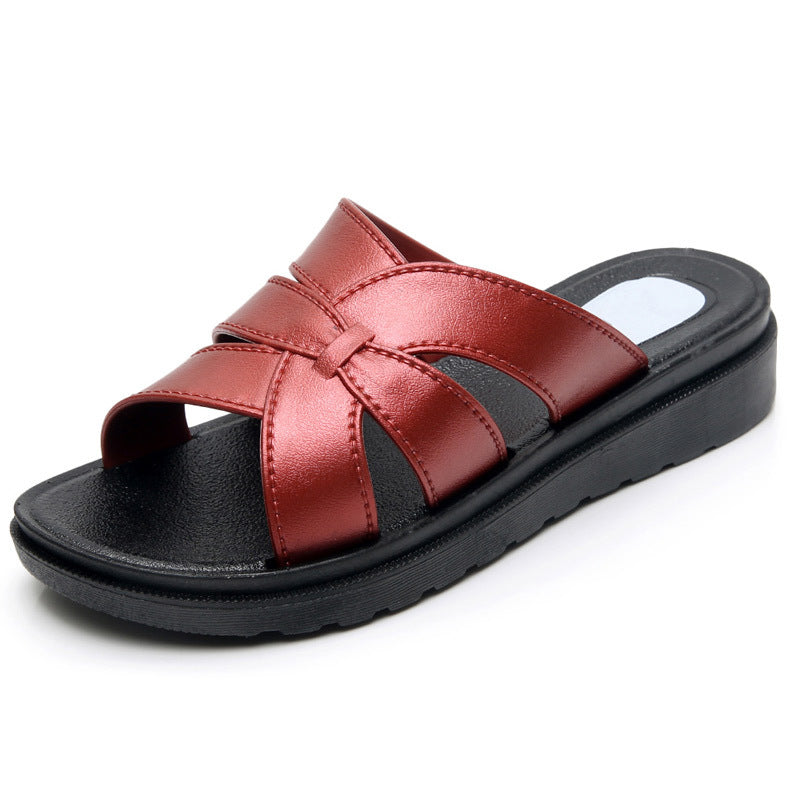 Women's Floral Strap Platform Slippers