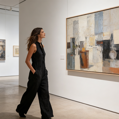 Sleeveless Button-Up Wide-Leg Jumpsuit