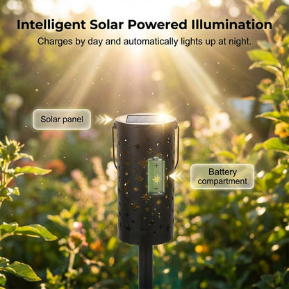 Solar Garden Stake Lights with Star & Moon Projection