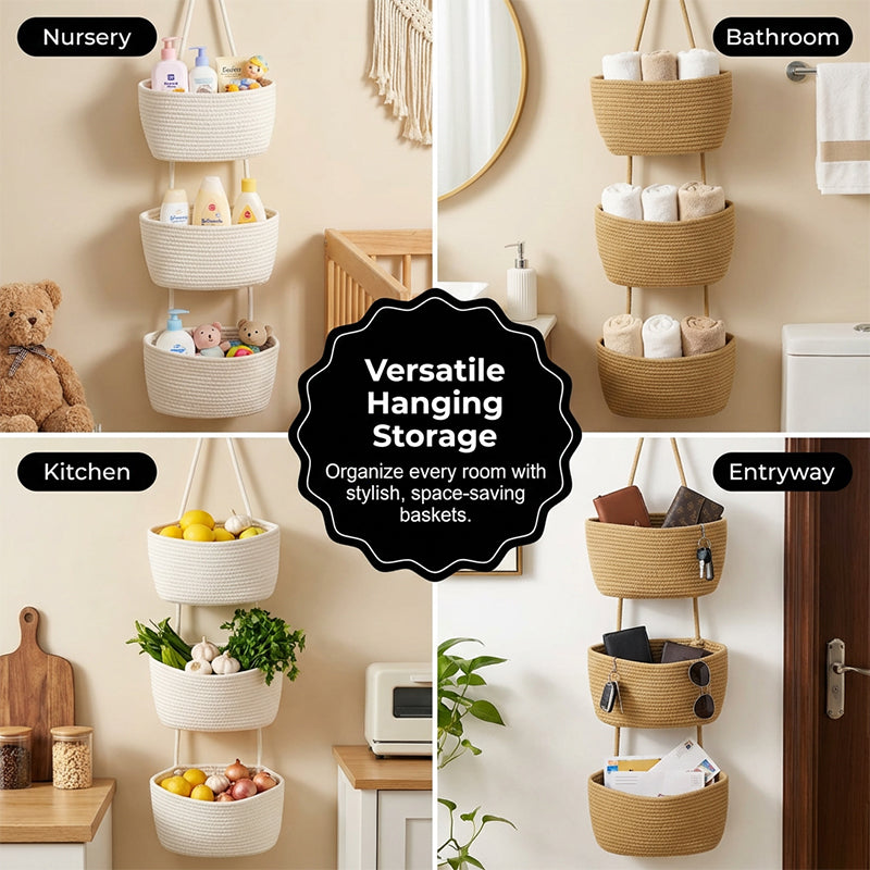 3-Tier Wall-Hanging Storage Organizer