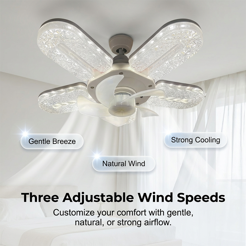 🔥Limited-time 50% off💡 Crystal-Effect LED 5-Blade LED Fan Light