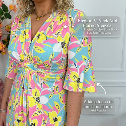 Summer Floral Tie-Waist A-Line Dress for Casual Wear