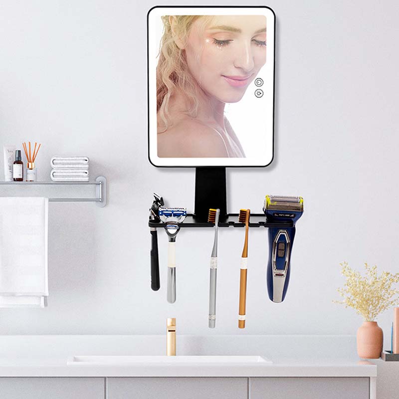 Fogless Shaving Mirror with Organizer Shelf