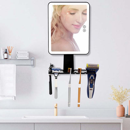 Fogless Shaving Mirror with Organizer Shelf