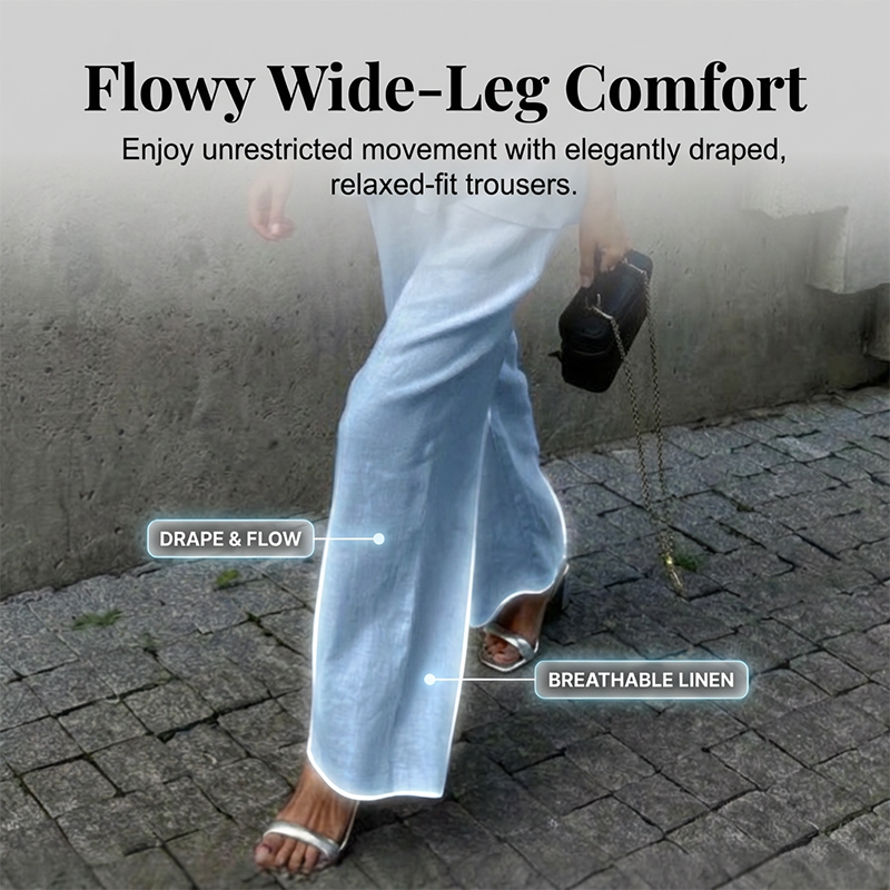 Women’s V-Neck Peplum Vest & Wide Leg Pants Set