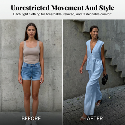 Women’s V-Neck Peplum Vest & Wide Leg Pants Set