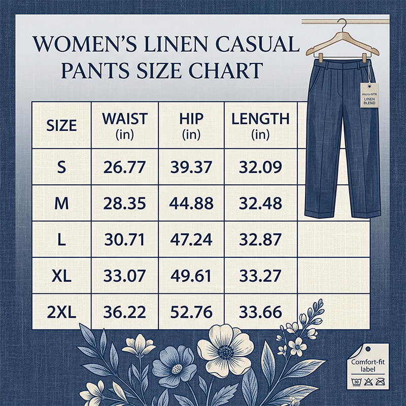 Women's Cotton-Linen Blend Cropped Pants