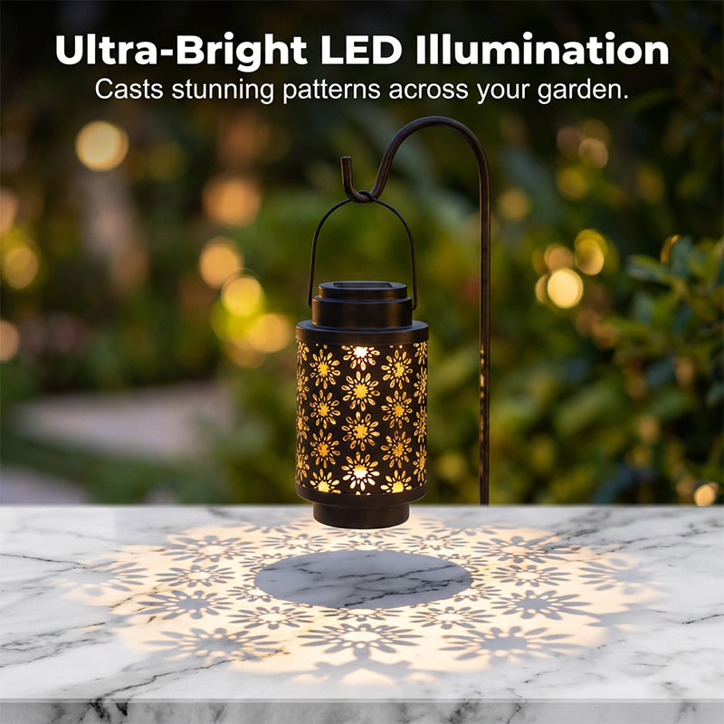 Solar Powered Hollow-Out Hanging Light