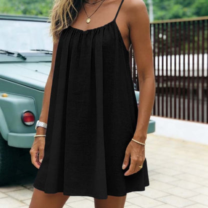 Summer Backless Spaghetti Strap Mini Dress