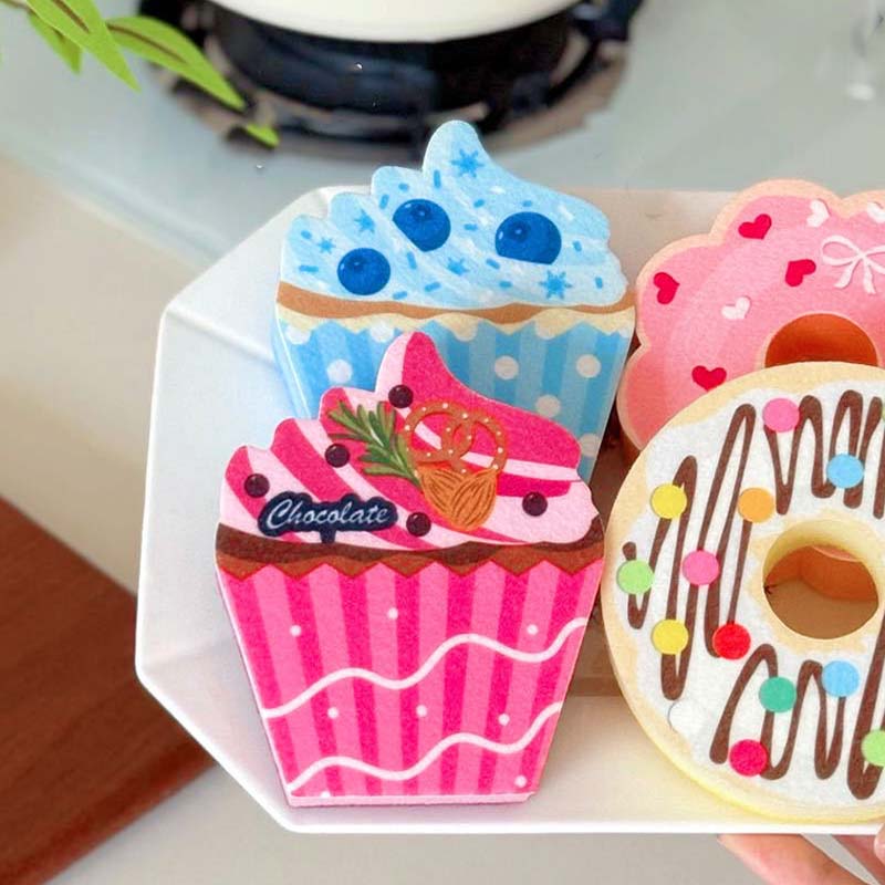 Dessert-Shaped Cleaning Sponge for Kitchen