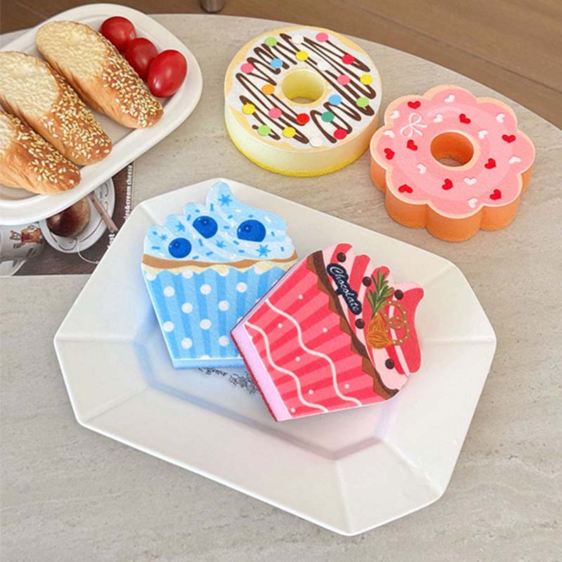 Dessert-Shaped Cleaning Sponge for Kitchen