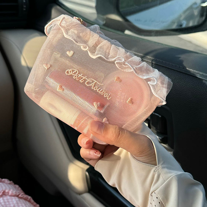 Portable Sheer Mesh Makeup Bag