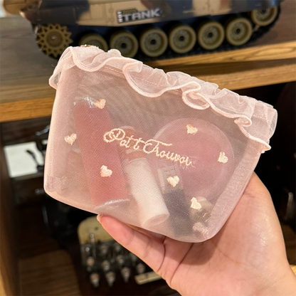Portable Sheer Mesh Makeup Bag