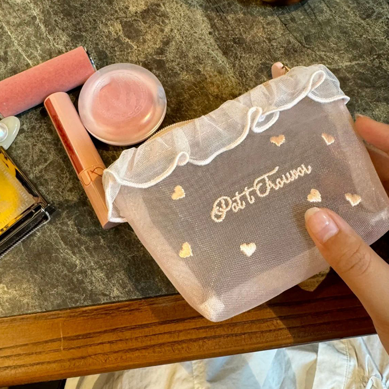 Portable Sheer Mesh Makeup Bag