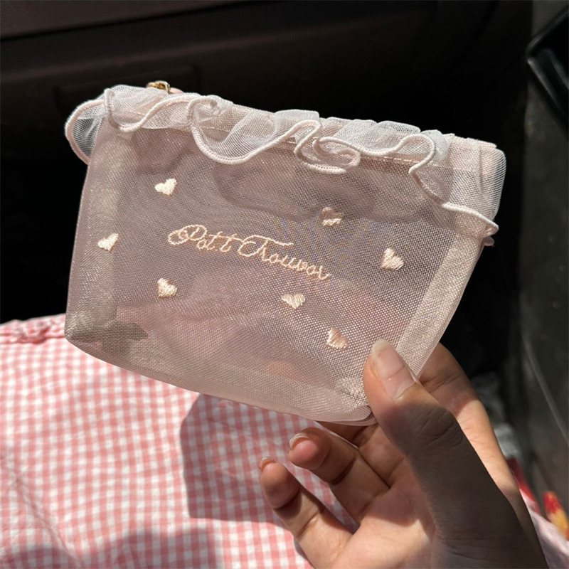 Portable Sheer Mesh Makeup Bag