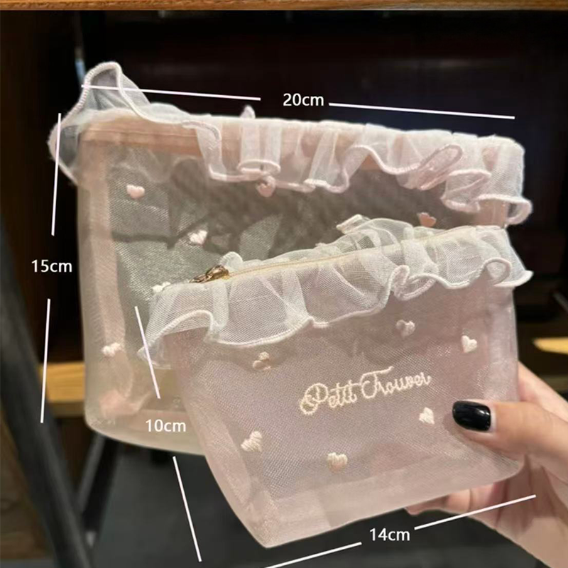 Portable Sheer Mesh Makeup Bag