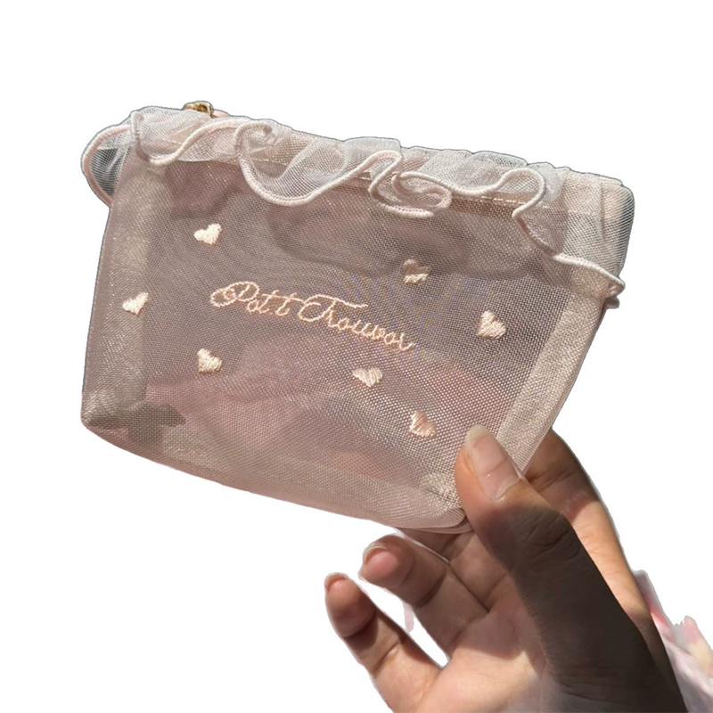 Portable Sheer Mesh Makeup Bag