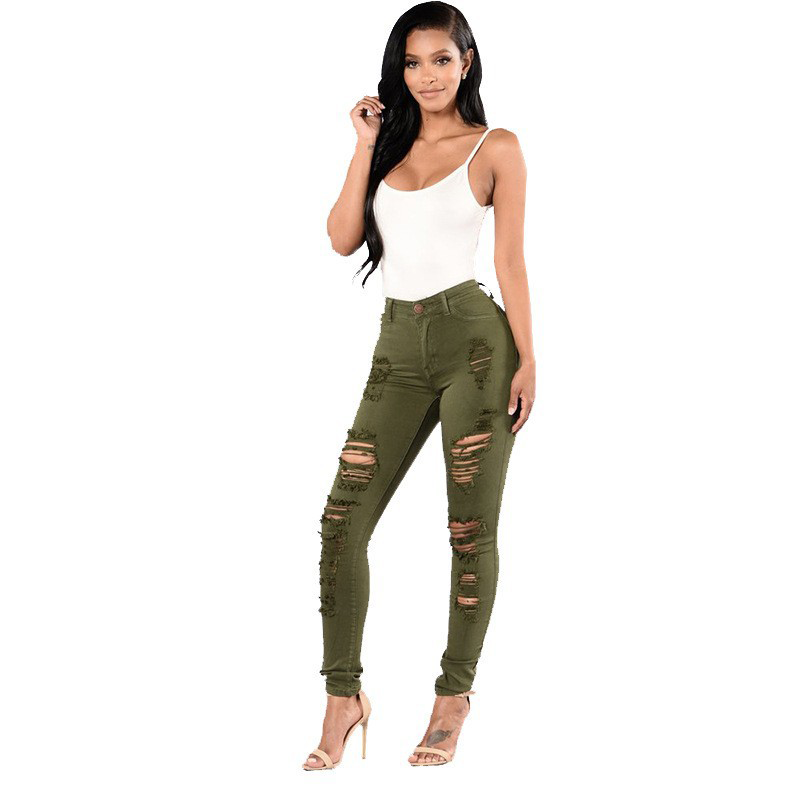 Women's High-Waist Ripped Skinny Jeans