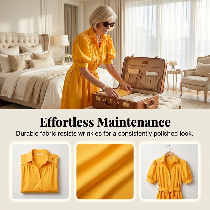 Women's Elegant Puff Sleeve A-Line Dress