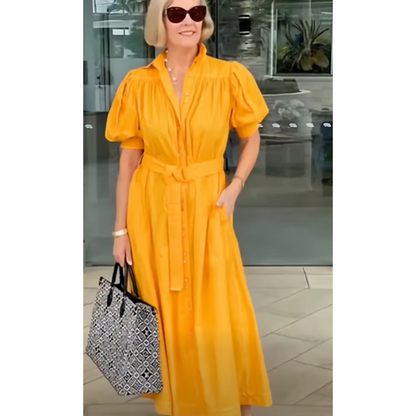 Women's Elegant Puff Sleeve A-Line Dress
