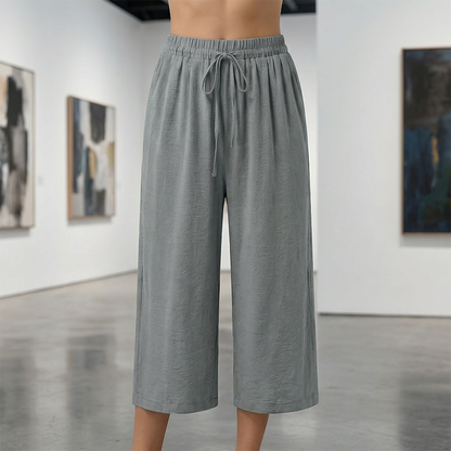 Women's Casual Drawstring Waist Capri Pants