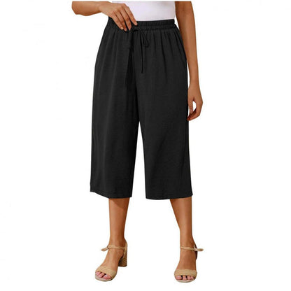 Women's Casual Drawstring Waist Capri Pants