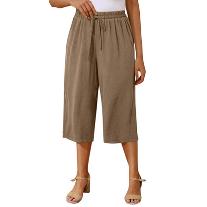 Women's Casual Drawstring Waist Capri Pants