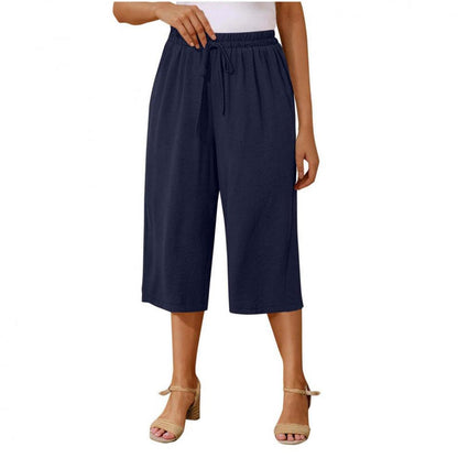 Women's Casual Drawstring Waist Capri Pants
